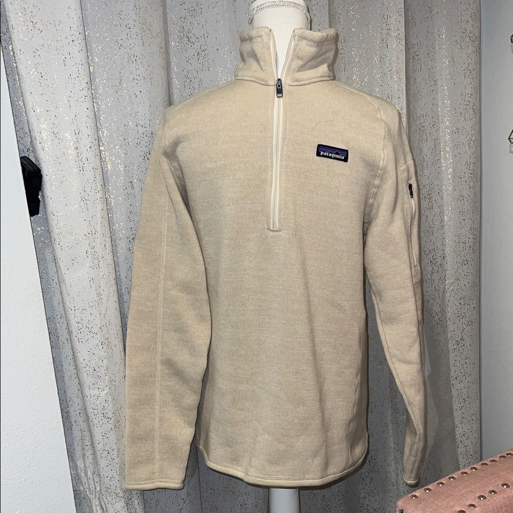 Patagonia Cream Quarter-Zip Fleece Jacket